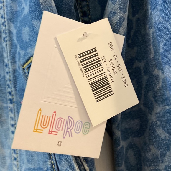 LULAROE Jeans Jacket size XS brand new with tags length 20” bust 30” - Picture 3 of 12